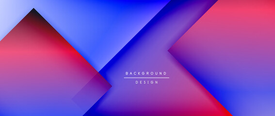 Obraz premium Square shapes composition, fluid gradient geometric abstract background. 3D shadow effects, modern design template