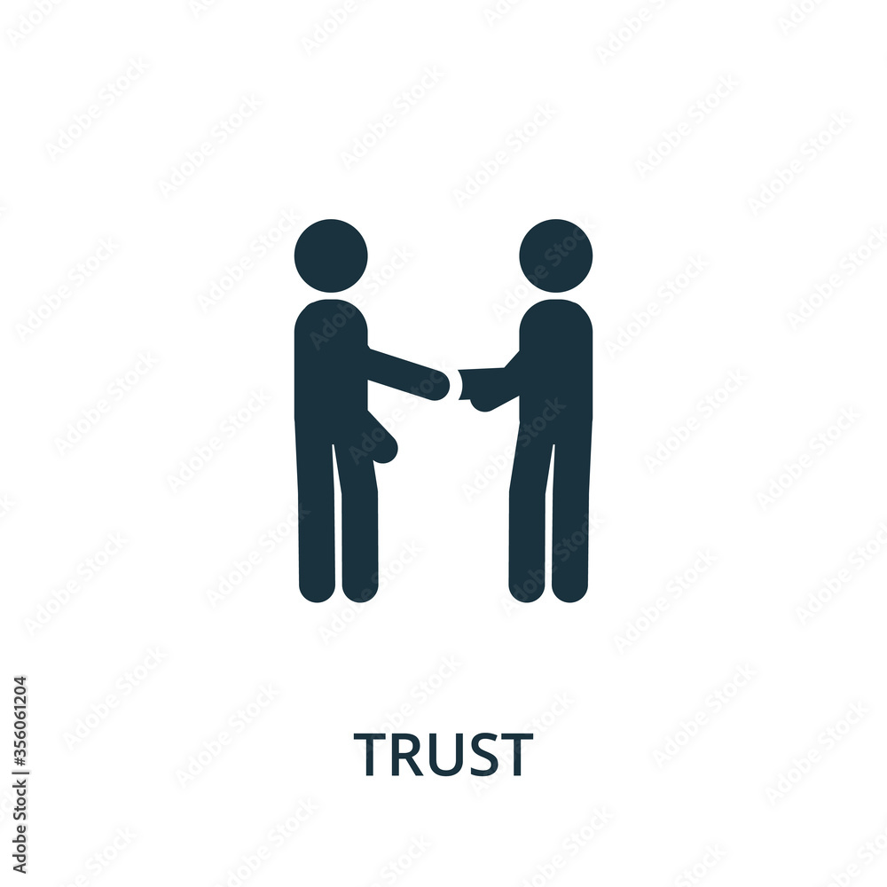 Poster trust icon from reputation management collection. simple line element trust symbol for templates, we