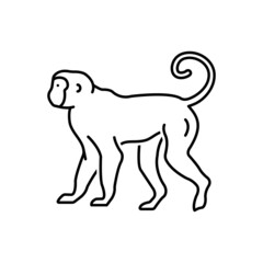 Black line icon for monkey

