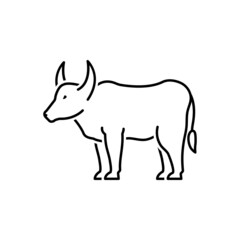 Black line icon for ox

