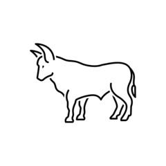 Black line icon for bull
