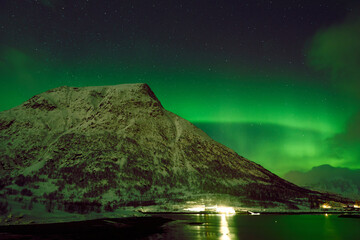 Northern Lights over Hammerstad Camping near Svolvaer in the Lofoten Islands