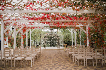 arch for a wedding ceremony with flowers
