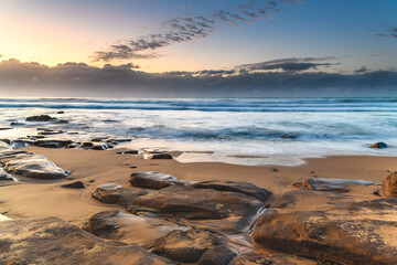 Sunrise Seascape and Low Cloud Bank