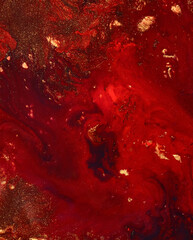 Red paint background. Abstract acrylic texture