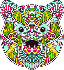 Colorful head of bear vector illustration, design by Global Stock Image Dot Com