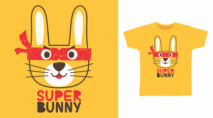 Super bunny design vector illustration ready for print on t-shirt, apparel, poster and other uses