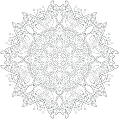 Mandala / Oriental pattern / Adult antistress coloring book / Indian pattern / Tattoo / Zentangle