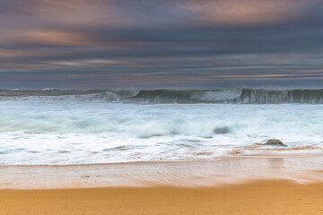 Moody Seascape with Large and Powerful Surf