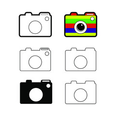 Vector illustration, camera icon. Drawing in color, in the form of contours and silhouettes. eps 10.