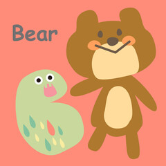 アルファベットカードBear