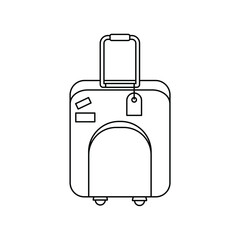 Wheel suitcase icon. Vector illustration.