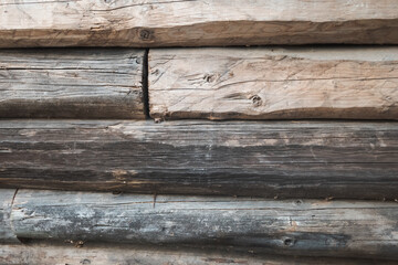 Wall of logs. Abstract background.