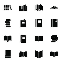 Knowledge, Book, reading icon set. Simple read, education, study solid icon sign concept. vector illustration. 