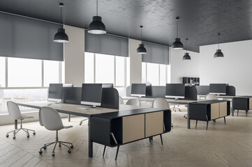 Contemporary coworking office interior