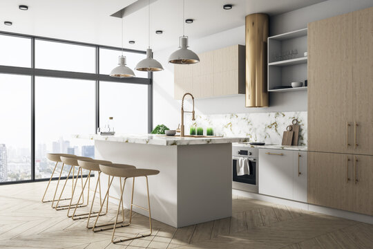 Wooden Loft Kitchen Interior