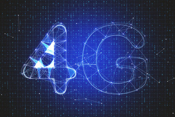 Creative glowing polygonal 4G