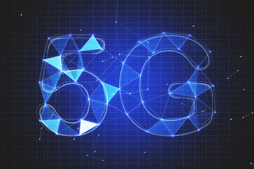 Fototapeta premium Creative glowing polygonal 5G