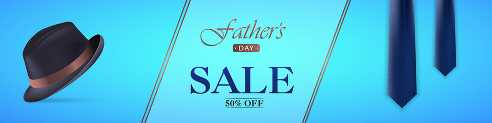 Fathers Day Sale Landscape Background of vector for Website