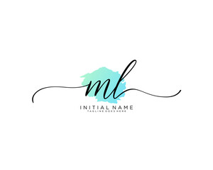 ML Initial handwriting logo vector
