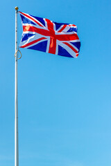 Union Flag, Jack on a blue sky background 