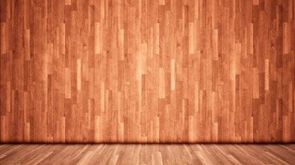 Concept or conceptual vintage or grungy brown background of natural wood or wooden old texture floor and wall as a retro pattern layout. A 3d illustration metaphor to time, material, emptiness,  age