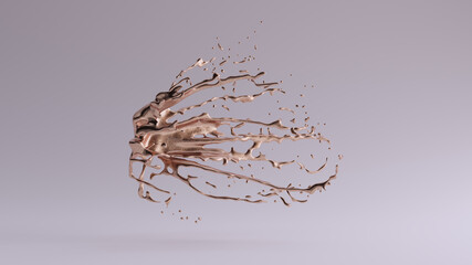 Bronze Splash 3d illustration 3d render