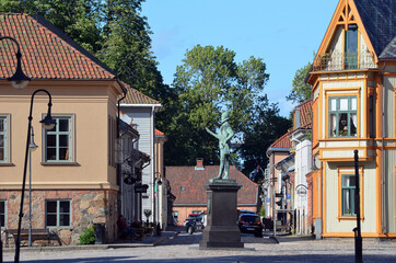 An ancient city, located inside an old fortress. Preserved style and architecture of antiquity. Historical town Fredrikstad.Named after the Danish King Fredericks II.  Fredrikstad,Norway