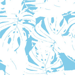 Indigo Foliage Summer Vector Seamless Pattern. 