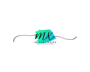 MX Initial handwriting logo vector