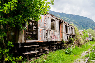 Fototapeta na wymiar Abandoned railway station Canfranc between France and Spain. Huesca