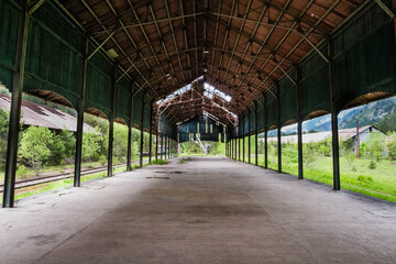 Abandoned railway station Canfranc between France and Spain. Huesca