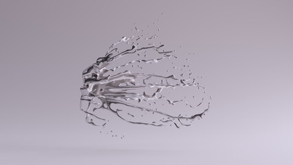 Shiny Silver Splash 3d illustration 3d render