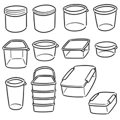 vector set of plastic container