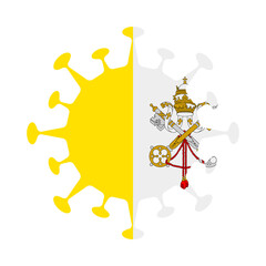 Vatican flag is designed to resemble a virus, symbolizing the global pandemic and its impact.