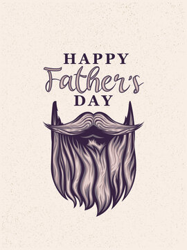 Fathers Day Special Vector greeting card with Calligraphy, Father Mustache and for Card, banner, poster, advertisement, promotion, voucher, brochure, discount, sale, template.
