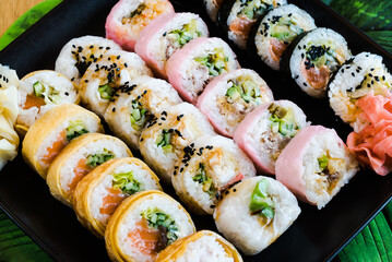 Japanese food, assorted sushi, Colorful sushi composition