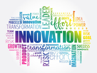 INNOVATION word cloud collage, business concept background