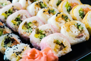 Japanese food, assorted sushi, Colorful sushi composition