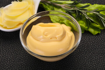 Cheese sauce in the bowl
