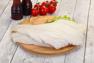 Raw halibut fillet