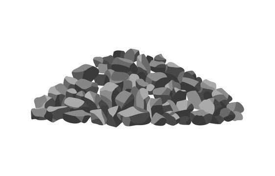 Heap building material. Heap of gravel. Vector illustrations can be used for construction sites, works and industry gravel