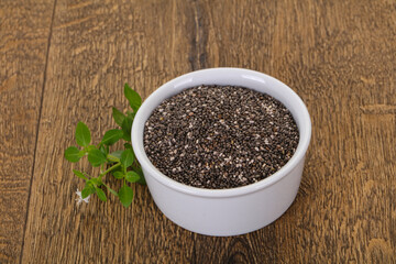 Dietary Chia seeds in the bowl