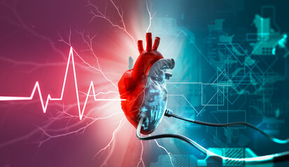 Herz - Künstliches Herz - Bionic - obrazy, fototapety, plakaty
