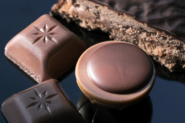 Chocolate candies with nut