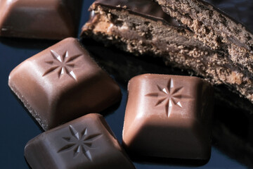 Chocolate candies with nut