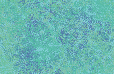 Turquoise grunge background. Seamless abstract texture. A chaotic repeating pattern. Pop art handmade art