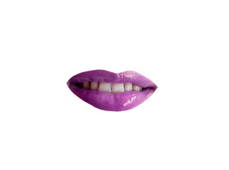 photo female lips with pop art processing