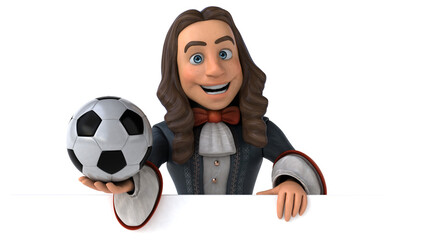 3D Illustration of a cartoon man in historical baroque costume
