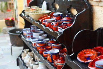 Shop with ceramics in Italy, Capo-Vaticano, traditional souvenirs